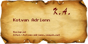 Kotvan Adrienn névjegykártya